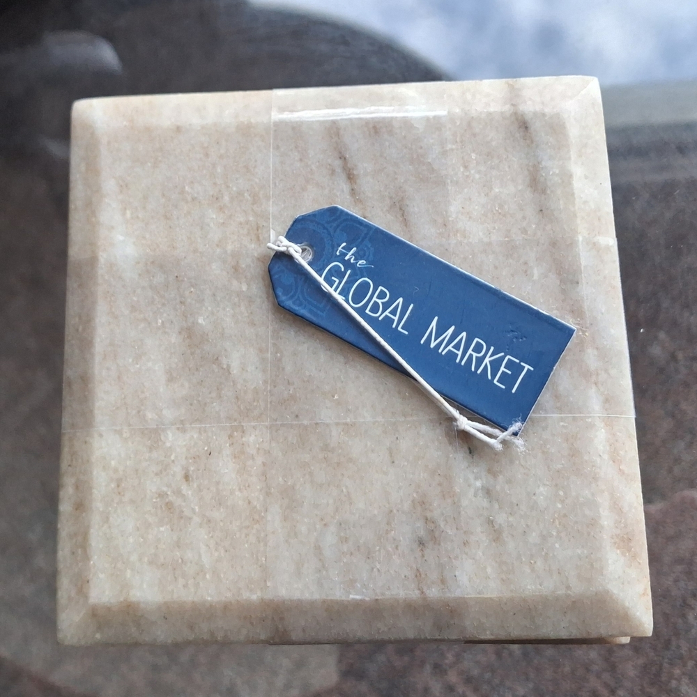 Natural Stone Marble Coaster Set Of 4